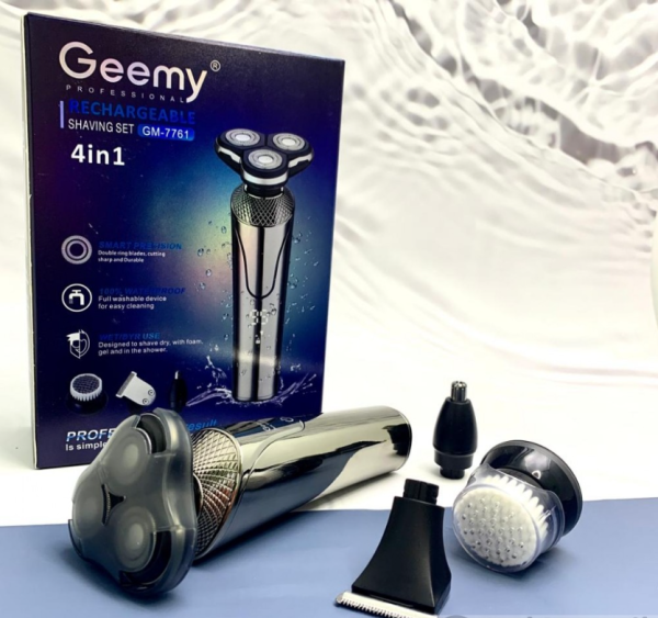 Универсальный набор 4 в 1 для ухода за лицом и волосами Geemy GM-7761 LED – дисплей (бритва, триммер